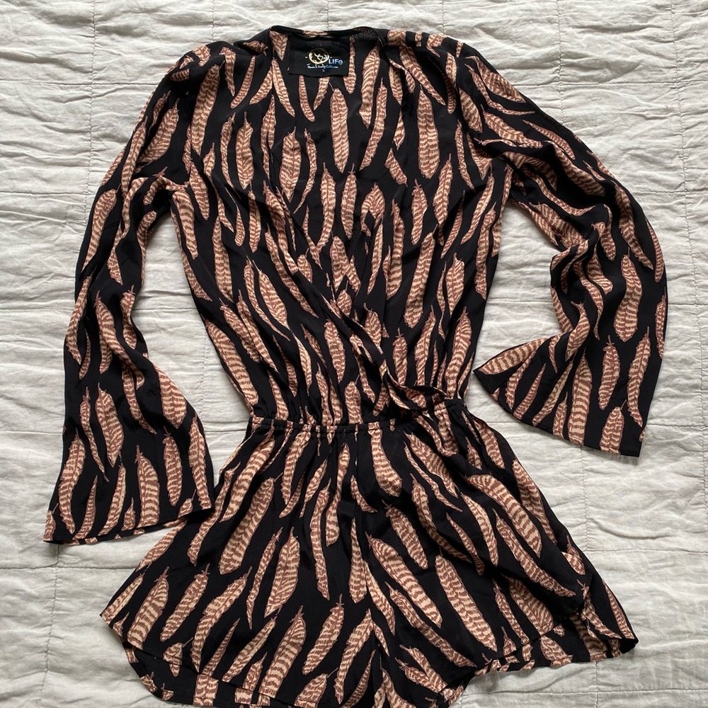 Planet Blue boho feather romper